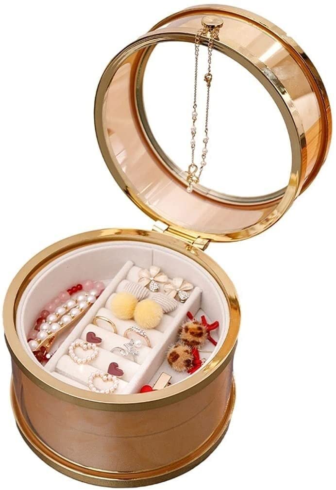 Schmuck-Organizer, Schmuckkästchen, Schmuckkästchen, Schmuck-Aufbewahrungsbox, transparent, kleine tragbare Schmuckschatulle, Präsentationsbox, Geschenk für Damen und Mädchen, Schmucketui,