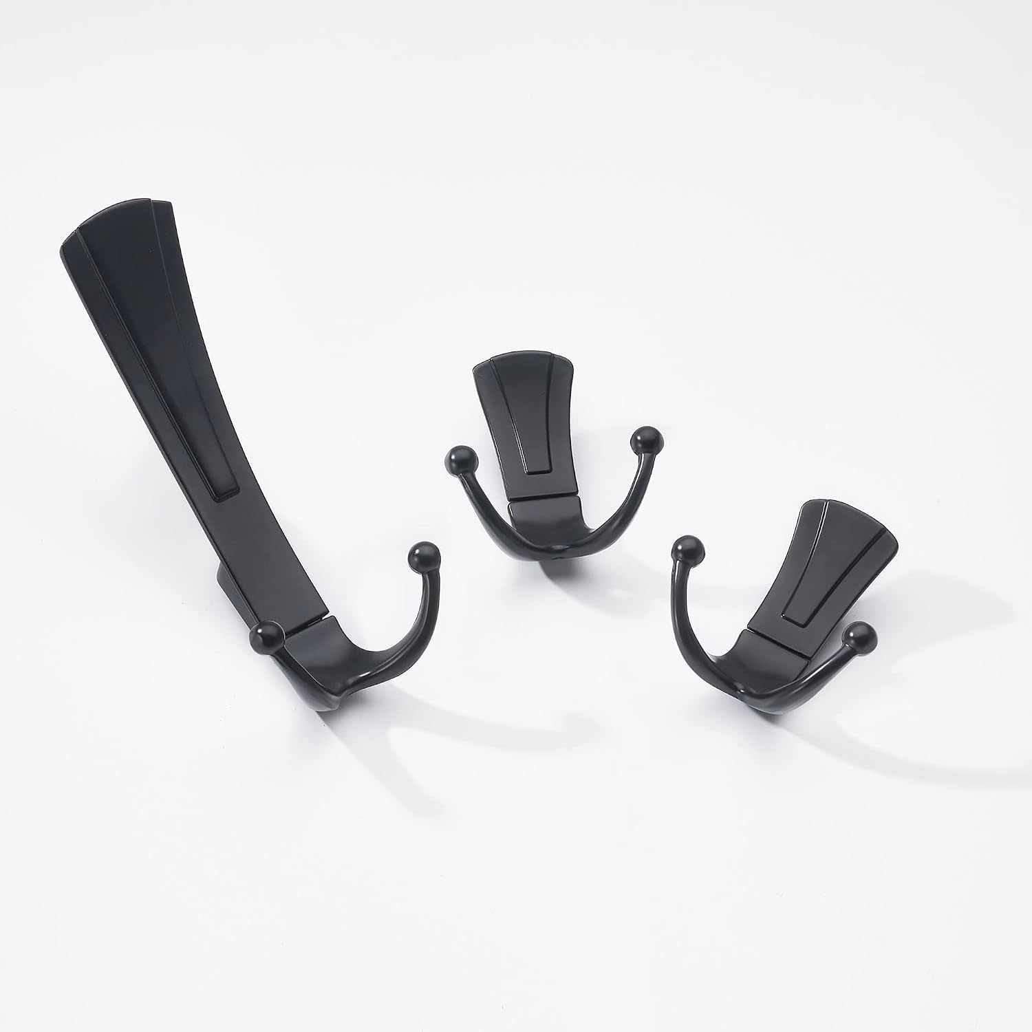 Storage Hooks Coat Hook for Kitchen Entryway Room 3 pcs Large 3 pcs Small Set Matte Black Stainless Wall Hooks Coat Rack Hook