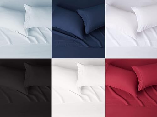 Miniatura 3 de snowhomes Juego de sábanas de tamaño individual de 800 hilos y 4 piezas transpirable de alta calidad, sábanas de 100% algodón de fibra larga con