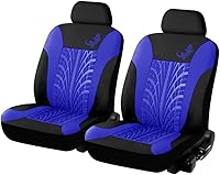 Vista 4 de Car Floor mat for Mazda 2 Mazda2 2007-2019 Blue Seat Covers for Sedan, Truck, SUV 1 Set of Polyester Cloth Bucket Seat Covers （Front Seats）