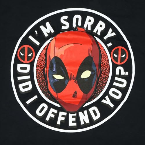 Marvel Deadpool Men's T-Shirt Sorry Did I Offend You Adult Short Sleeve Crewneck Tee3