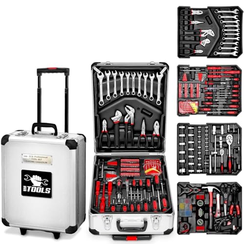 Boite à Outils 399 pièces BM TOOLS BMT-399-PCS en Chrome Vanadium | Mallette en aluminium trolley