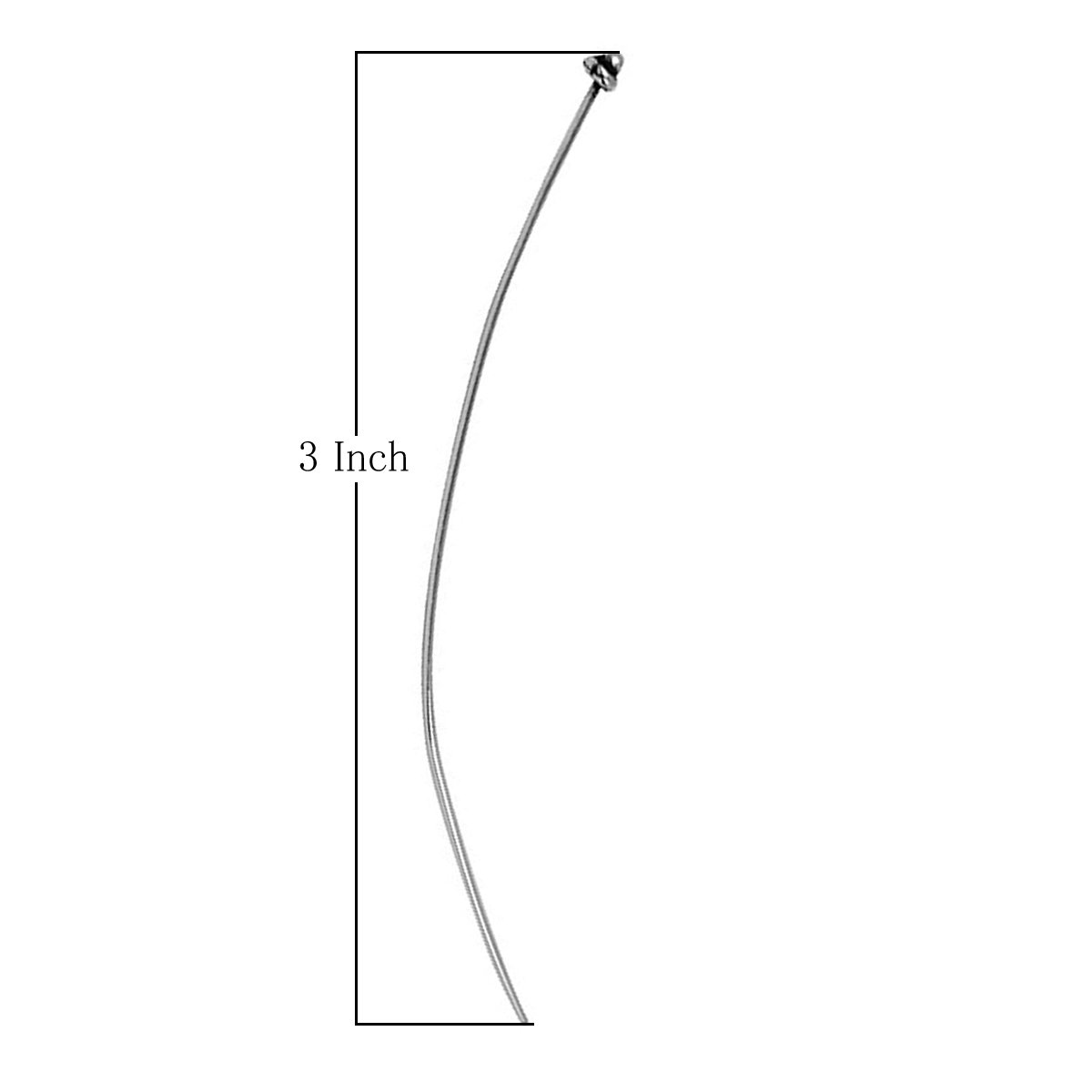 Silver Overlay 22 Gauge Head Pin Plain Cap with Ball top HPSF-110-3