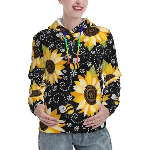 Sweat à capuche femme imprimé tournesol idéal pour vos sorties d'automne