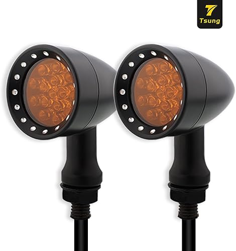 Miniatura 6 de Luz intermitente LED tipo bala para motocicleta, luz intermitente pequeña universal compatible con Harley Davidson Honda Cruiser Iron Softail Street