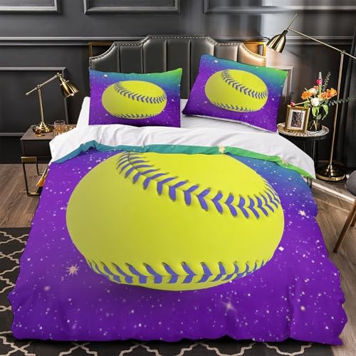 Housse de couette softball parure de lit 3D microfibre super douce - 2