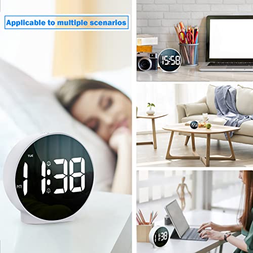 Zoos Alarm Clocks For Bedrooms, Digital Alarm Clock Led Desk Clock For Bedroom, Simple Large Digital Clock, Dimmable / Adjustable Snooze / Weekday / Dual Alarm Clock Gift For Kids Seniors Home Office #TOP6