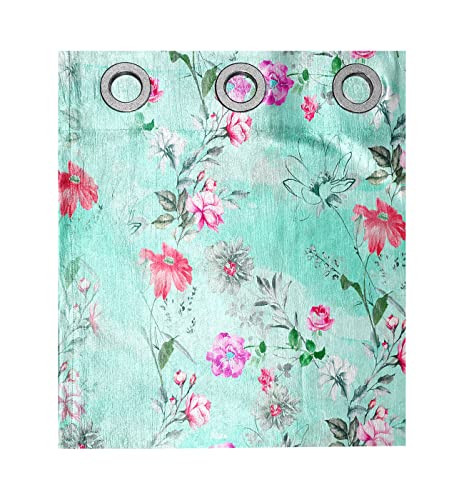 Image of Ultimate Trends 270 GSM Premium Room Darkening Curtains with Tie Back and Diamond Eyelets Set of 2 Panels (7 L x 4 W Feet, Sea Green)