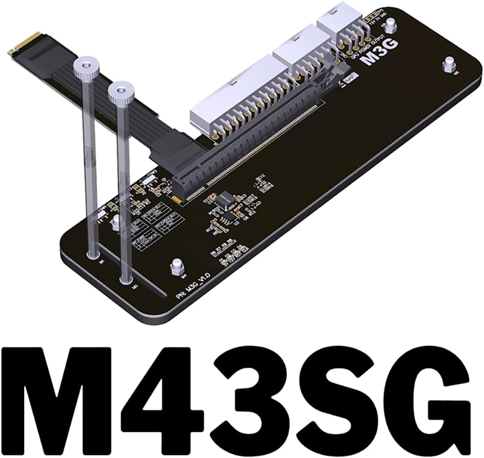 JMT ADT-M43SG M.2 NVMe M Key to PCIe4.0 X16 External Bracket 64Gbps Full Speed for Graphics Card Above 1660 (M43SG-25cm)