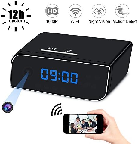 Mini Spy Hidden Camera Clock, UYIKOO 1080P Small WiFi HD Nanny Cam with Night Vision and Motion Detection, Perfect Indoor/Outdoor Covert Security Camera for iPhone/Android Phone/iPad/PC