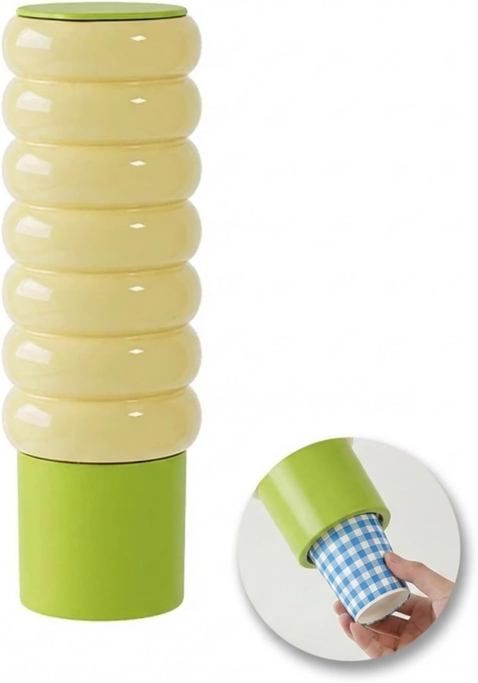 12.0inch Cup Dispenser Wall Mounted - Bathroom Cup Holder, Mouthwash Dispenser for Water Cooler - ABS Plastic (Green)