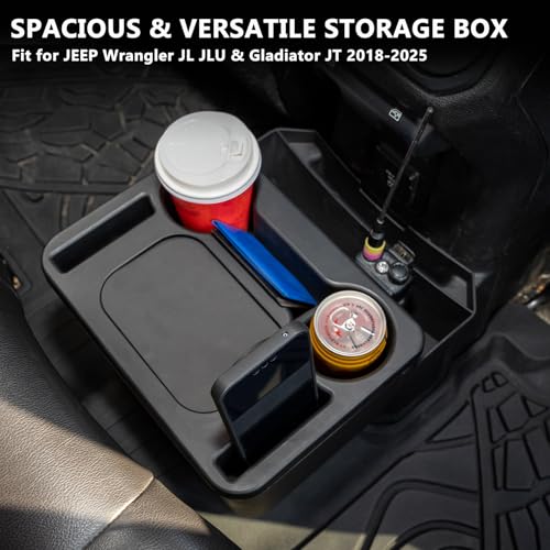 Trash Can with Cup Holder for Wrangler JL JLU & Gladiator JT, Large Rear Storage Organizer with Cup Holder & Phone Holder Multi-Function Jeep Accessories for Wrangler JL JLU & Gladiator JT 2018-2025 by DGDAKCI - Image 3