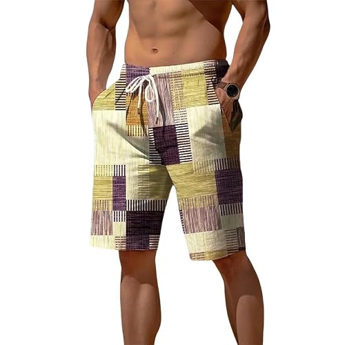 DMMWCX Summer Loose Men's Shorts Printed Beach Pants Oversized Quick-Drying Running Sports Shorts-1J-3Xl