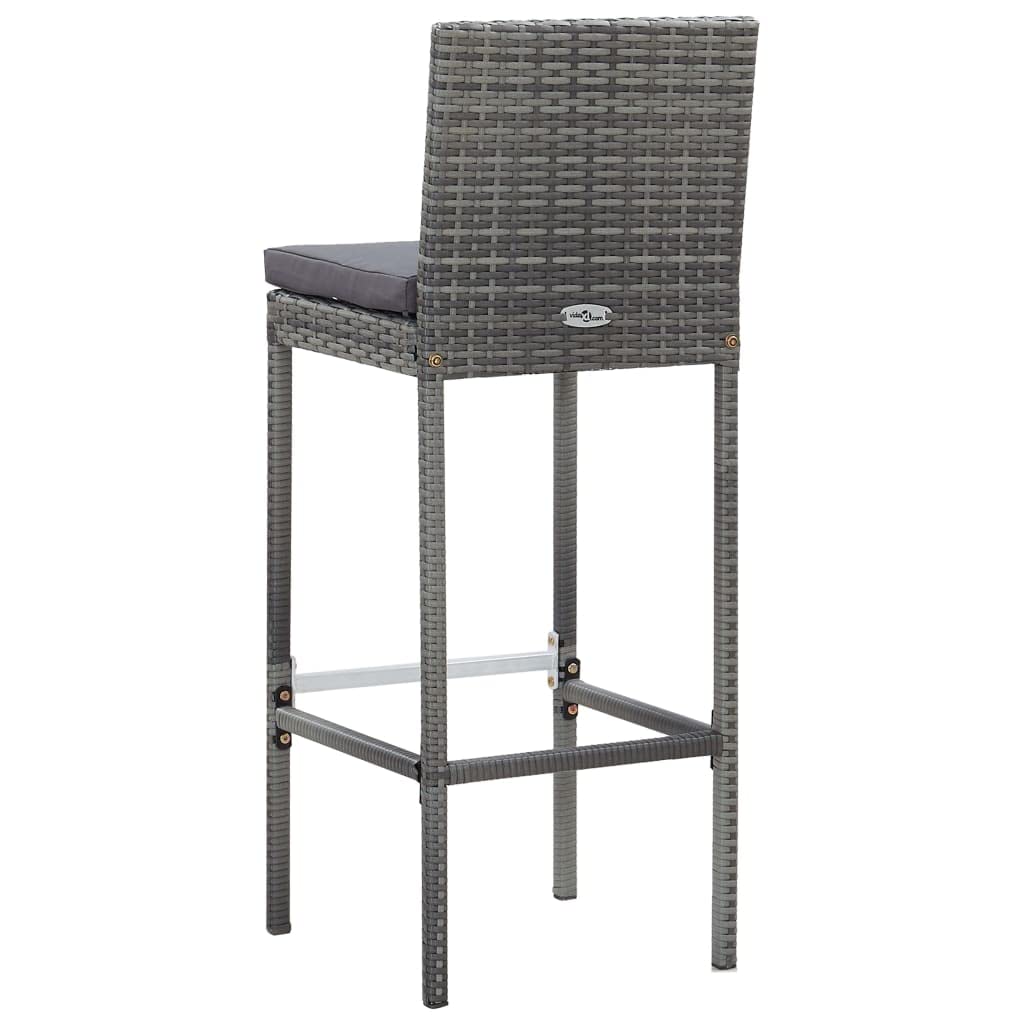 vidaXL Muebles de Bar Jardín 9 Piezas Patio Conjunto Casa Exterior Comedor Aire Libre Asientos Balcón Ratán Sintético Gris Madera Acacia