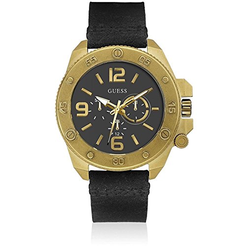 Montre Guess homme quartz cuir marron w0659g2 cadran bleu