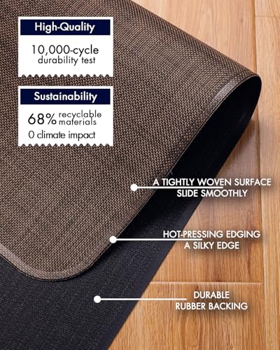 Image of BARoyal Office Chair Mat for Hardwood Floor Under Desk Computer Rolling Chair Mat for Wood /Tile Floor Non-Slip Heavy Duty Desk Rug PVC Plastic Hard Floor Protector 36 inch x 48 inch(Coffee)