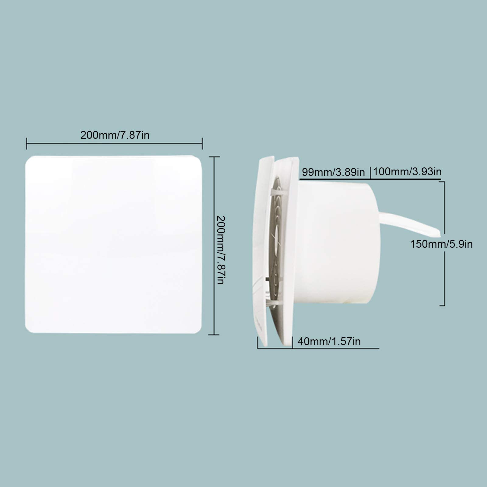 Cichy wentylator łazienkowy 100 mm 5 w, biały, standardowy wyciąg do kuchni, zabezpieczenie zaworu zwrotnego Ipx2