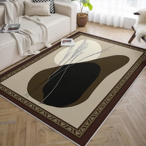Tapis fin pliable pour chambre et studio géométrie abstraite - 5