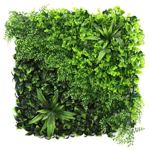 AAVANA GREENS Artificial Wall Grass for Home Decoration | 50 x 50 CM | Grass Mat Panel | Vertical Garden Artificial Wall Plants (Pack of 1, Pattern 2)