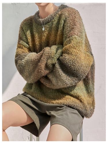 SOLY HUX Women's Retro Long Sleeve Sweater Crew Neck Knitted Pullover Oversized Tops Fall Clothes4