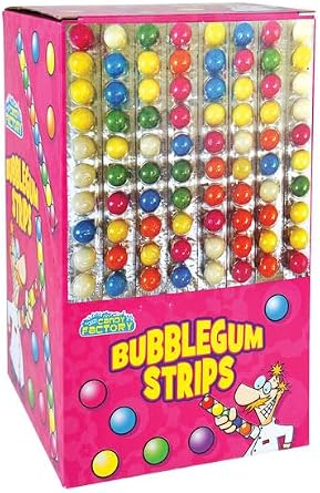 Bubblegum Strips | Fruit Flavour | Retro Sweets,Sweet, Candy (6 Strips)