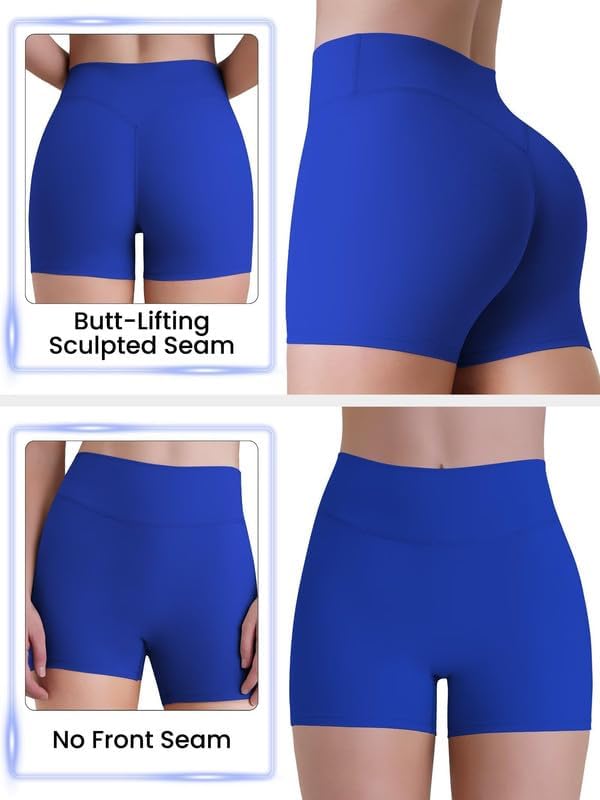 Sunzel Sustainable Butt Lifting Biker Shorts Women, High Waist No Front Seam Tummy Control Booty Scrunch Workout Yoga Shorts - Image 3