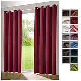 1 Verdunkelungsgardine / Thermogardine Bordeaux-Rot HxB 245 x 135 cm - 1er Pack