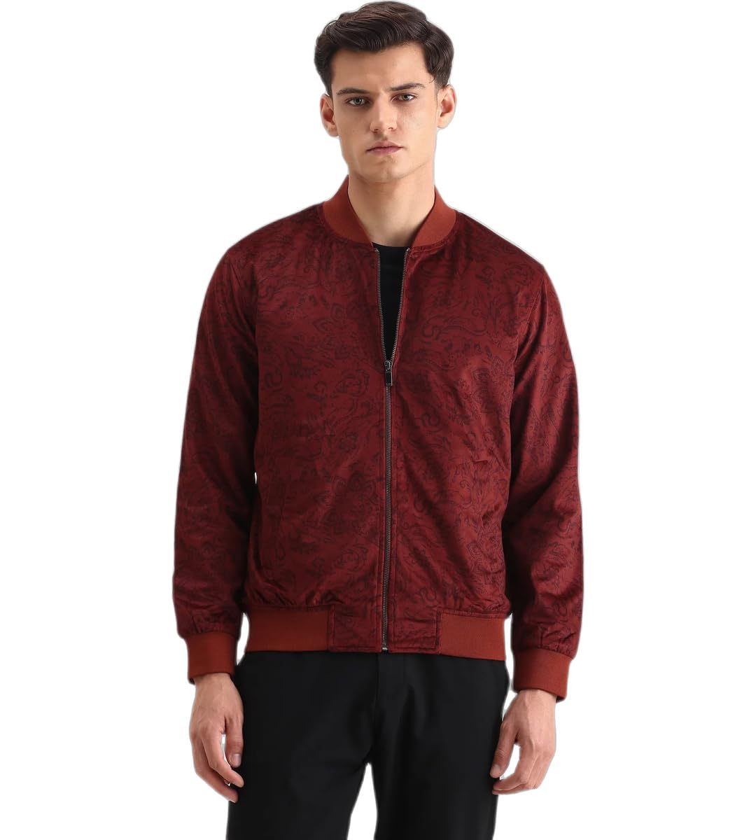 regular fit paisley print jacket-image-14