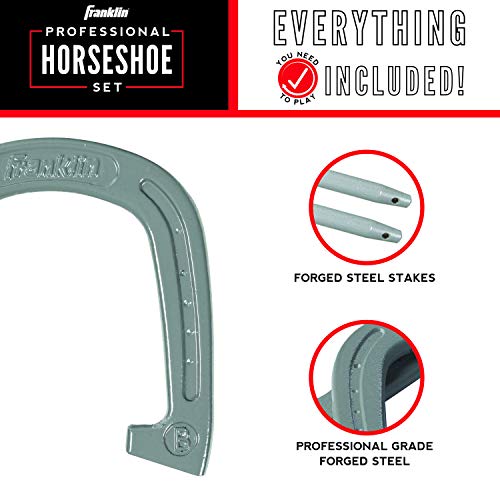 Image of Franklin Sports Horseshoes Sets - Game Sets for Adults + Kids - Includes (4) Horseshoes and (2) Ground Stakes