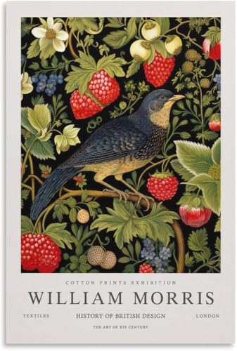Pintura estética de lienzo botánico William Morris para decorar paredes de dormitorios