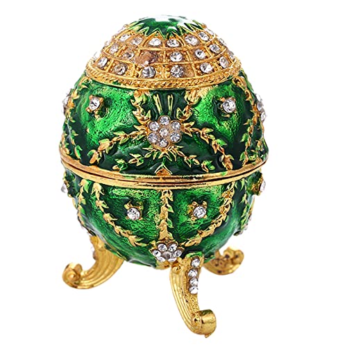 Œuf Décoratif à Bijoux en métal émaillé et cristaux pour collectionneurs