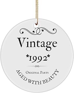 30th Birthday Gifts for Women 30th Birthday Ceramic Ornament Happy Birthday Keepsake Vintage 1992 30th Birthday Decorations 30th Hanging Christmas Dec