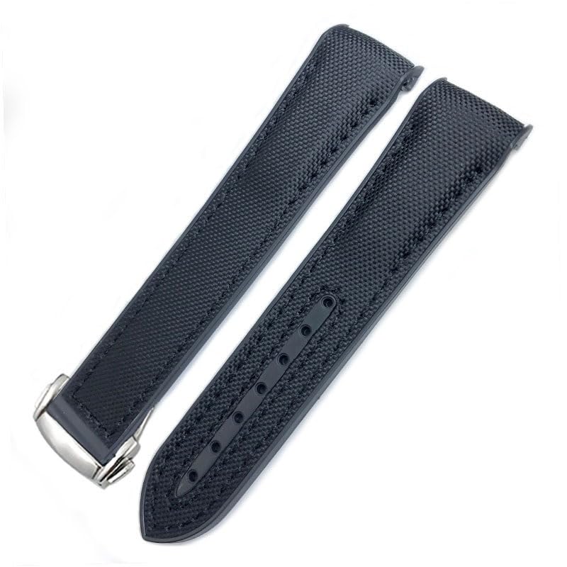 Bracelet en caoutchouc durable et nylon tressé de 19mm conçu pour sublimer votre Speedmaster