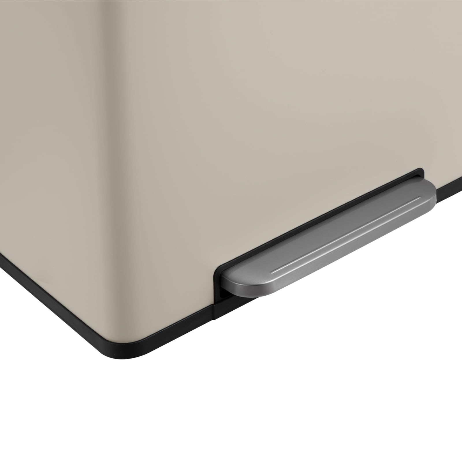SVITA LT2X30 Mülleimer 60l Treteimer Tretmülleimer Abfalleimer 2 Fächer freistehend mit Deckel inkl. Inneneimer Taupe