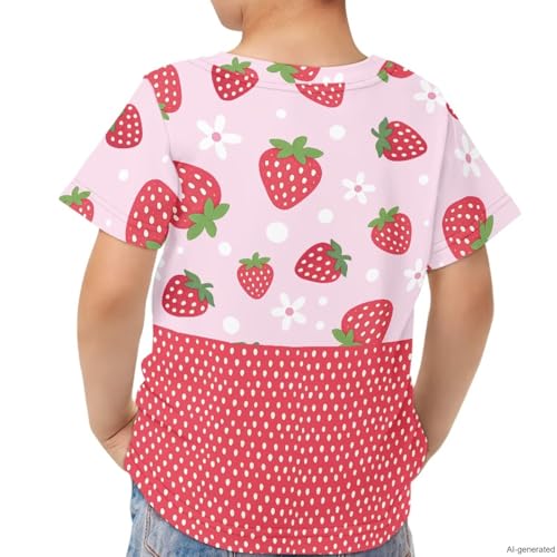 Image of WELLFLYHOM Kids Tshirts Girls Boys Short Sleeve Crewneck Tees Shirts Casual Sport Pullover Tops Size 3-16 Years