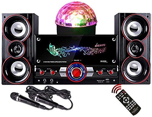 Altavoz, Barra de Sonido con subwoofer Bluetooth Inalámbrico 360 ° Envolvente 2 micrófonos Admite Entrada AUX TF USB para TV doméstica