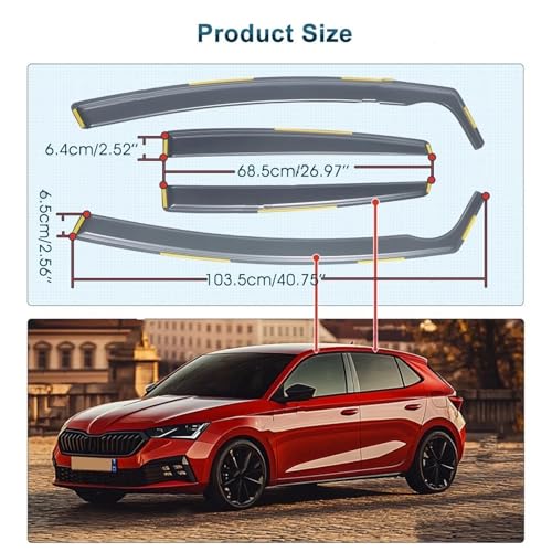 Déflecteur vitre latérale haut de gamme Seat Leon Mk2 ajustement précis 4pc