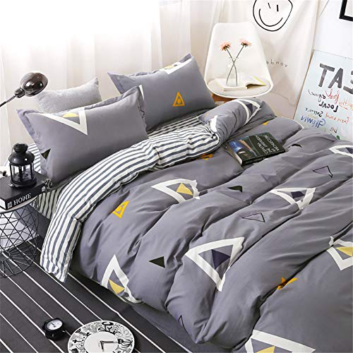 Draps et taies d'oreiller avec housse de couette microfibre pour parure de lit confortable
