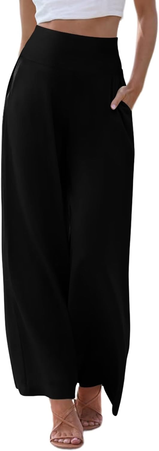 JZC Women's Palazzo Lounge Pants Casual Wide Leg Pants High Waist Flowy Toursers with Pockets - Image 2