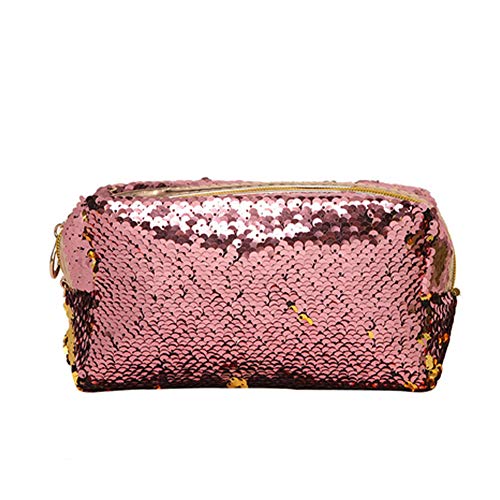 Preisvergleich Produktbild Xiton 1 PC Meerjungfrau Pailletten Tasche GläNzende GeldböRse Geldtaschen Glitzer Makeup Kosmetiktasche Schreibwaren FedermäPpchen Tasche FüR Frauen MäDchen (Rosa)
