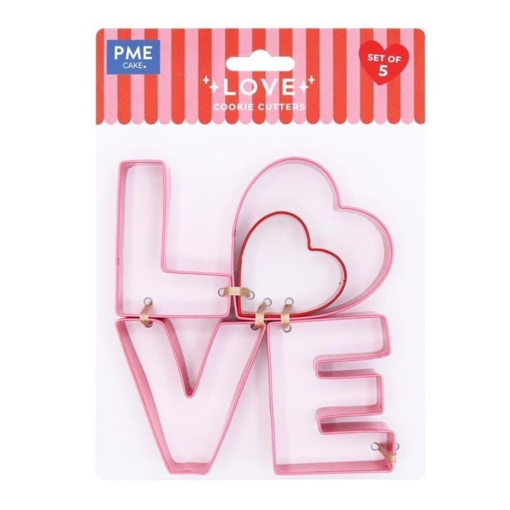 PME Cake Valentines Cookie Cutter Set of 5 | Love Letters