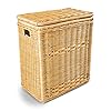 The basket lady narrow wicker rectangular laundry hamper 21 in l x 13 in w x 24 in h sandstone  urban country home decor