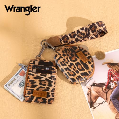 Image of Wrangler Keychain Wristlet Wallets for Women Western Dual Pouch Wristlet Credit Card Holder Wallet