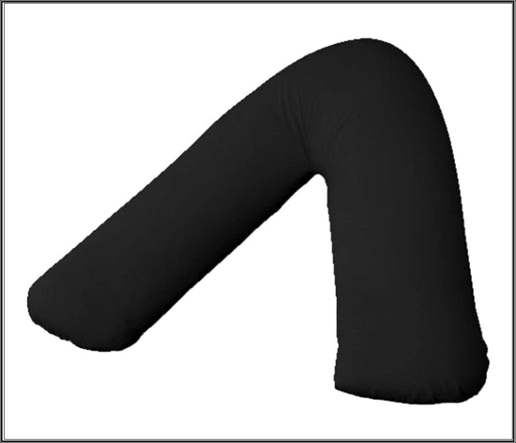 R&Z Black Orthopaedic, Nursing, Maternity V Shaped Bolster Pillow Case Cover (Black)