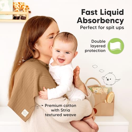 KeaBabies 6-Pack Baby Burp Cloths for Boys and Girls and 8-Pack Baby Bibs for Girls & Boys - Large Burp Cloths, Burping Clothes for Newborn - Teething Bibs for Infant, Toddlers Unisex2