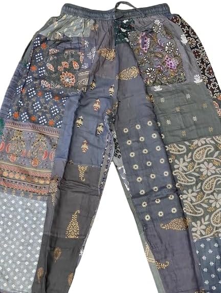 Patchwork Harem Pants, Bohemian Yoga Boho Hippie Pants, Patch Work Elastic High Waist Trouser for Unisex - Image 3