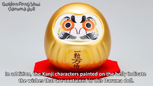 Amazon.com: Lucky Shop Golden Feng Shui Decor, Daruma Doll for