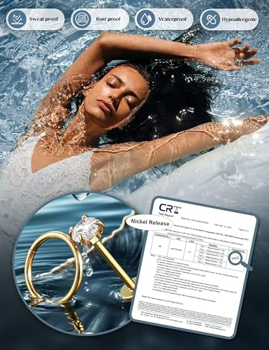 14K Gold Filled Flat Back Stud Earrings for Women Men - 18G 16G Hypoallergenic Surgical Steel Nose Studs Hoops Internal Thread CZ Studs for Cartilage Conch Tragus Helix Piercing Jewelry4