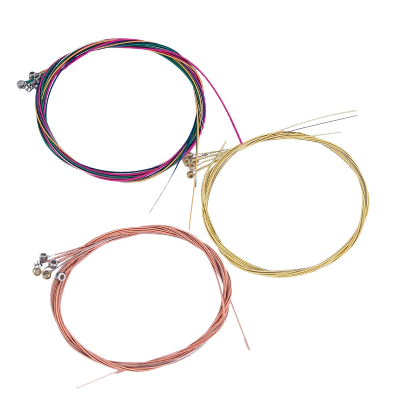 COSMEVIVI 3 Sets Folk String Set Brass Strings 6pcs Acoustic Guitar Accessories for Classical Guitars