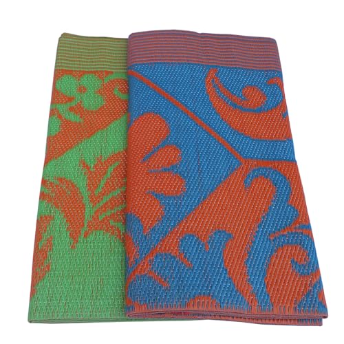 Image of RED CRUSH Plastic Chatai Mats Multipurpose Reversible Rectangular Floor Sitting Mat for Home Living Room, 6 x 9 Feet, Multicolour